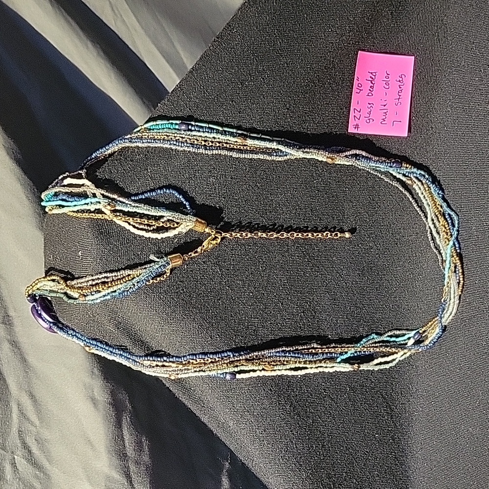 40" glass beaded necklace